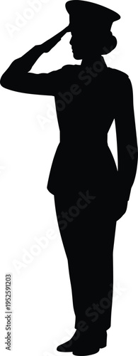 Military soldier silhouette, saluting figure, armed forces respect, ceremonial uniform, honor service illustration, patriotic design reference, army personnel tribute art