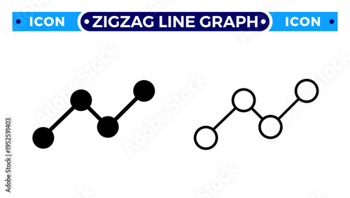 Zigzag Line Graph for Business Growth Analytics and Financial Trend Vector Icon Set