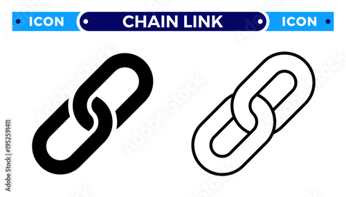 Chain Link Hyperlink and Digital Connectivity for Website URL and Attachment Vector Icon Set