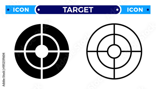 Target and Precision Crosshair for Marketing Strategy and Business Goal Focus Vector Icon Set