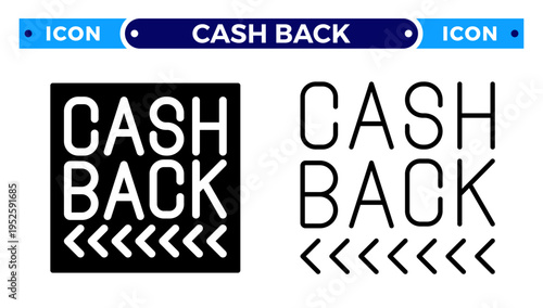Cash Back Offer and Financial Refund Guarantee for E-commerce Reward Vector Icon Set