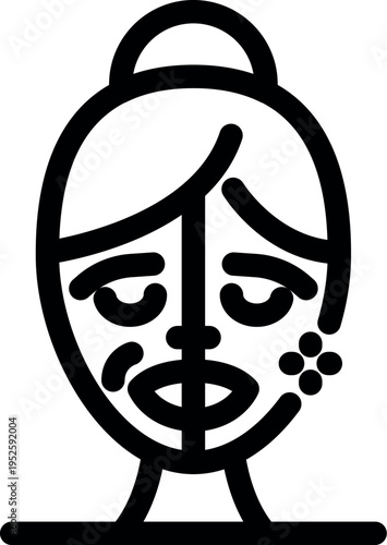 Half face of a woman undergoing a rejuvenating cosmetic treatment, showing signs of aging like wrinkles and blemishes