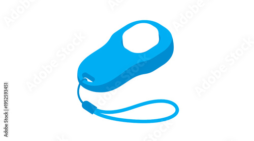Illustration of a Small blue counter with wrist strap. Ideal for tracking or counting.