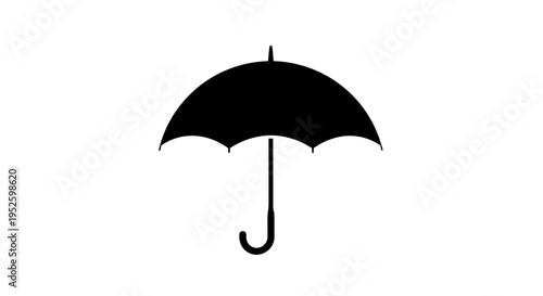 Black Open Umbrella Icon 1.