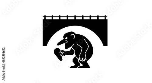 Black silhouette mole bridge icon.