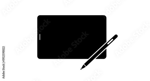 Graphics tablet with stylus.