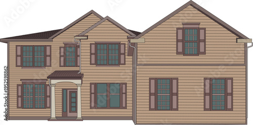 facade of a residential building in the American style