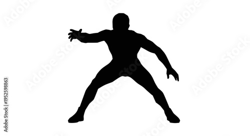 Man in dynamic sports pose.