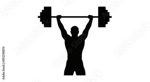 Man Lifting Heavy Barbell Weights.