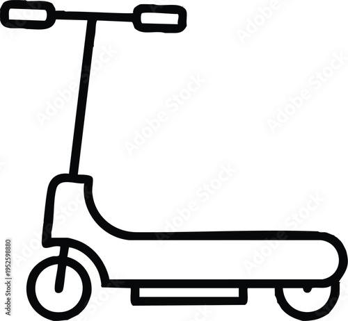 Electric Scooter Line Art Icon.