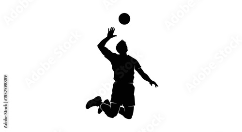 Man Playing Volleyball Silhouette.