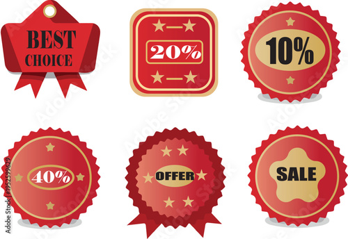 Simple set of vector sale labels with icons stickers badges and discount tags for business and shopping design