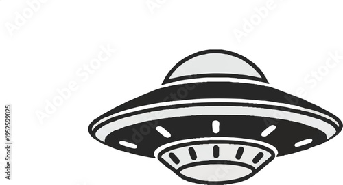 Illustration of a classic flying saucer UFO.