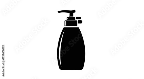 Black dispenser bottle with pump.