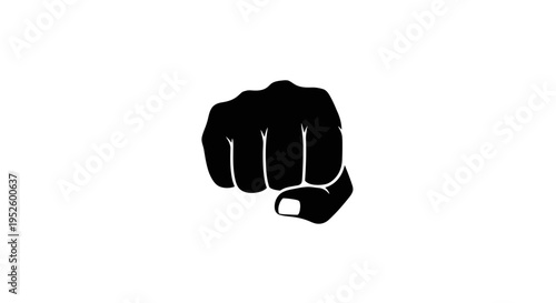 Black Fist Hand Gesture Symbol.