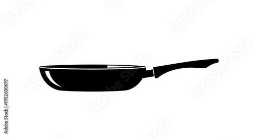 Black frying pan kitchen cookware.