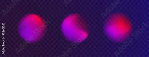 Gradient aura color circle with neon glow. Abstract blur mesh with subtle grain effect. Isolated PNG perfect for modern digital illustrations.