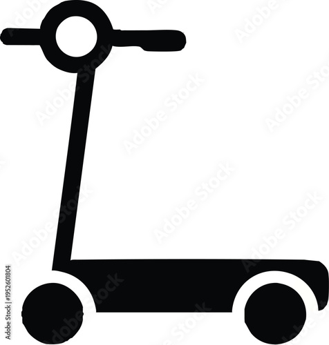 Simple Black Scooter Icon for Transportation and Leisure.