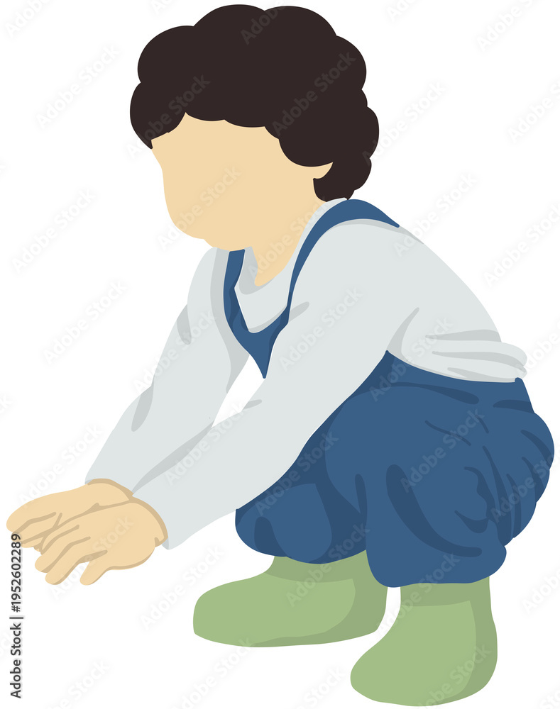 Obraz premium illustration of a child planting a plant