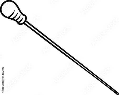 Simple conductor baton line art illustration.