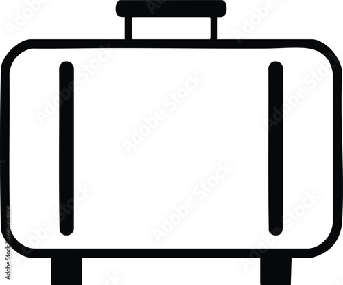 Simple Line Art Illustration of a Travel Suitcase.