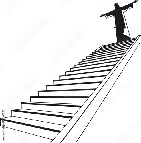 businessman running on stairs