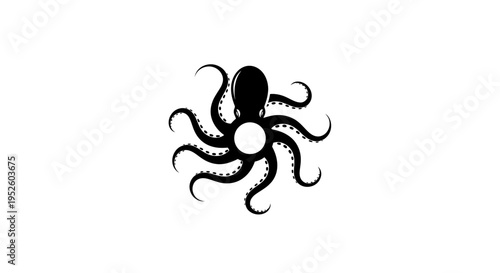 Black octopus with white spots.