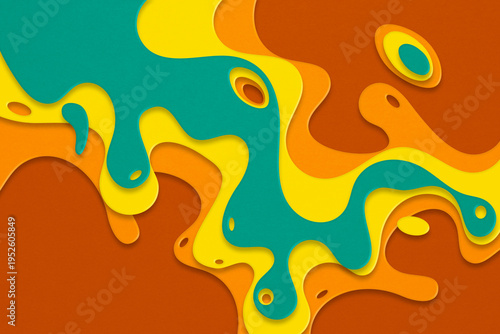 Obraz na plátně abstract grunge paper carve multi color template background, 3D illustration