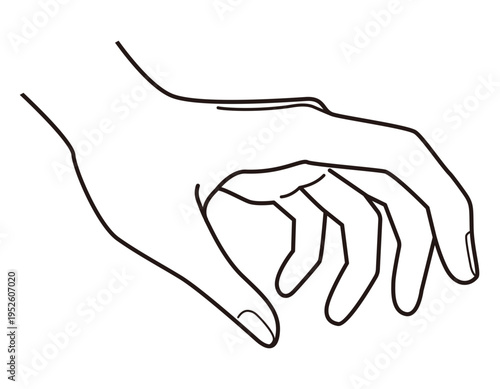 手の表現 モノクロ線画 アイコン