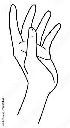 手の表現 モノクロ線画 アイコン