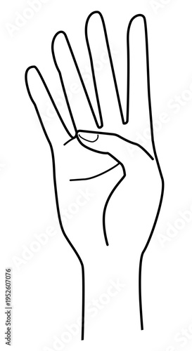 手の表現 モノクロ線画 アイコン