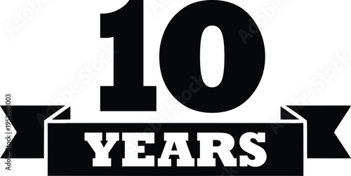 Ten years of significant progress and memorable celebration beautifully presented with bold numbers and a ribbon