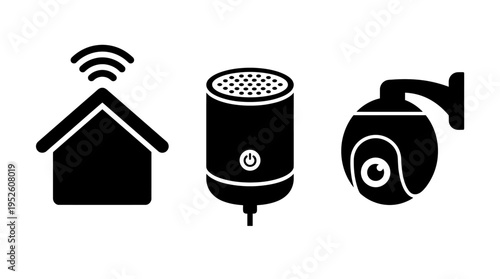 Smart Home Security and Automation Icons