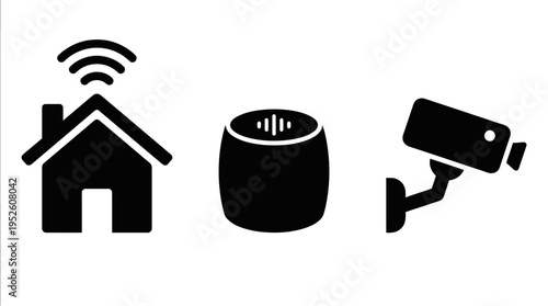 Smart Home Security and Automation Icons