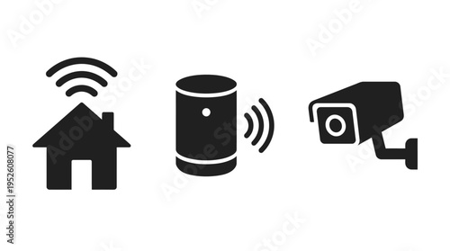 Smart Home Security and Automation Icons