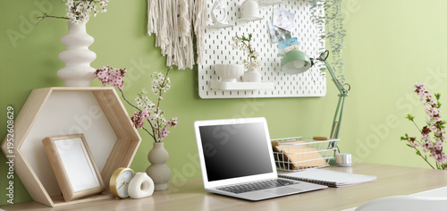 Interior of office with wor...