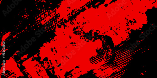 Black and red grunge texture. Scary red black scary background