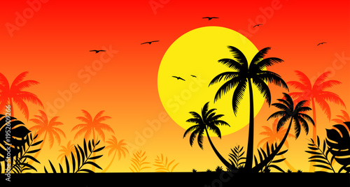 panorama, spiaggia, estate, mare, vacanze, tropicale, palme, oceano, isola tropicale,