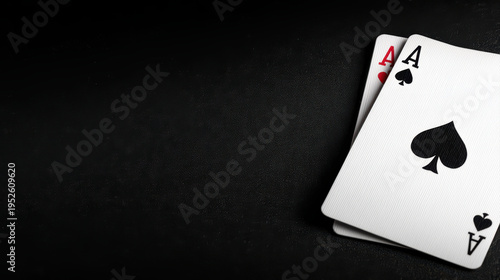 Playing card ace spade heart black white gambling game deck minimal close up isolated blank clean single symbol luck chance casino entertainment leisure recreation design pattern object flat lay