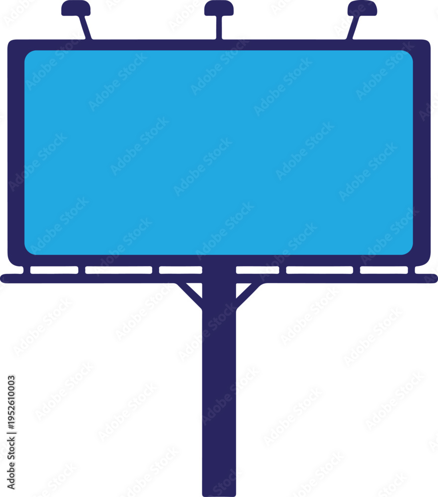 Fototapeta premium A blue billboard silhouette isolated on transparent background