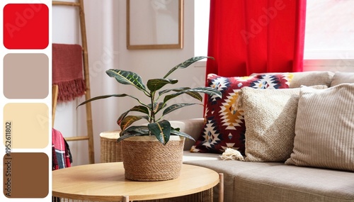 Houseplant on table in styl...