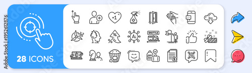 Financial documents, Volunteer and Leadership line icons. Interest rate, AI generate, Inflation icons. Pack of Smile face, Qr code, Carry-on baggage icon. Vector