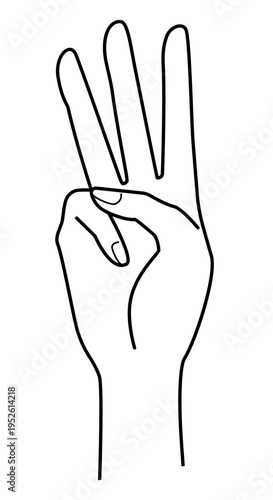 手の表現 モノクロ線画 アイコン