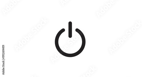 Black Power Button Symbol Icon.