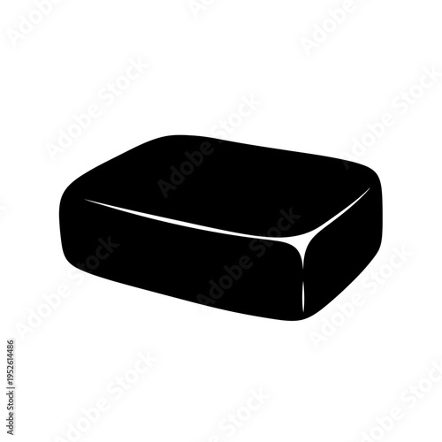 Black shiny rectangular object closeup.