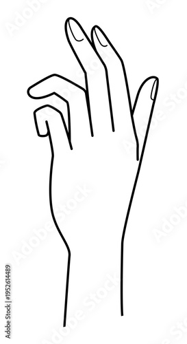 手の表現 モノクロ線画 アイコン