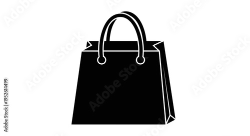 Black Shopping Handbag with Handle.