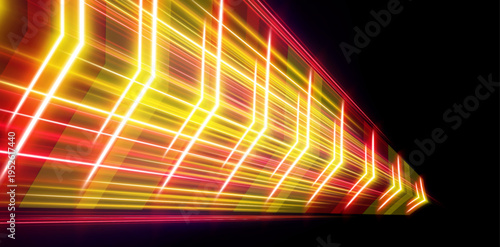 Dynamic speed trail with rainbow glow, smooth curves and luminous motion vector