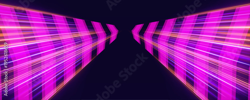 Multicolor light trail with glowing highlights, smooth curves and vibrant speed effect vector