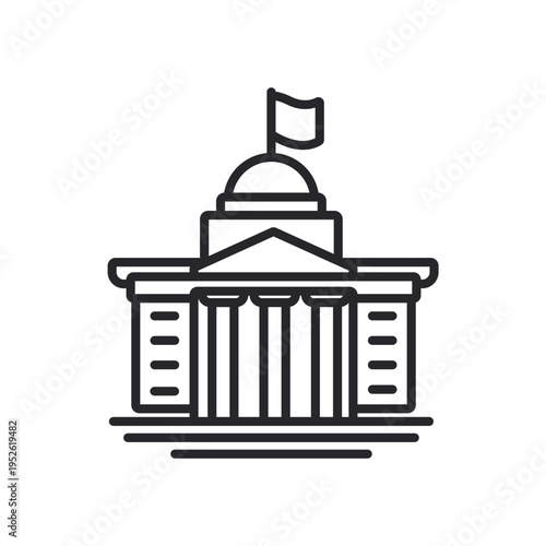 Foto government icons outline and Flat Style,transparent background